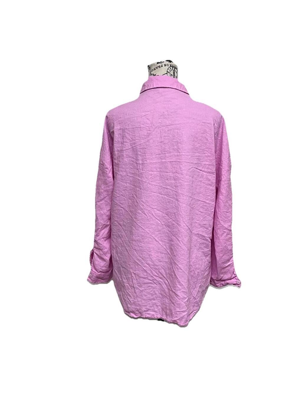 Love Tree Pink Linen Tunic Blouse Medium Button Up Lightweight Boho Coastal Top - Picture 5 of 10